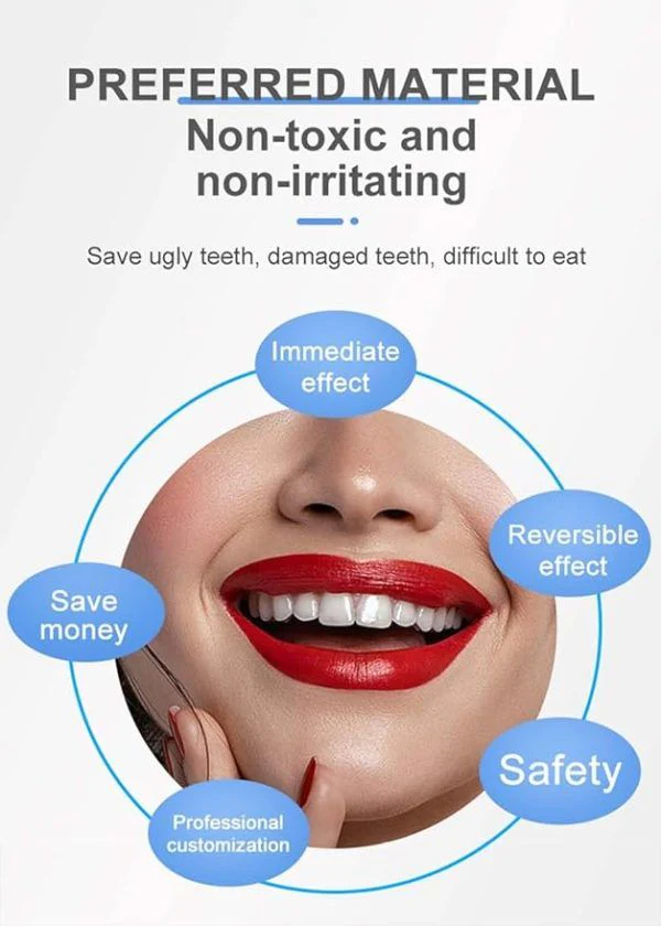 New 2PC ADJUSTABLE SNAP ON SMILE VENERS FOR MEN AND WOMEN