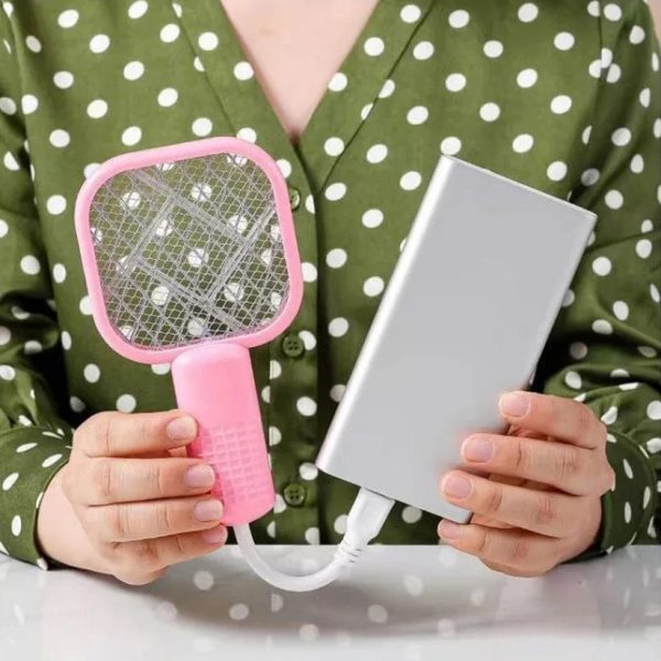 Mini USB Electric Mosquito Racket, Rechargeable Summer Fly Swatters Trap