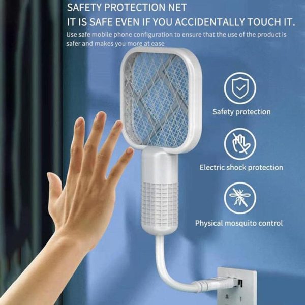 Mini USB Electric Mosquito Racket, Rechargeable Summer Fly Swatters Trap